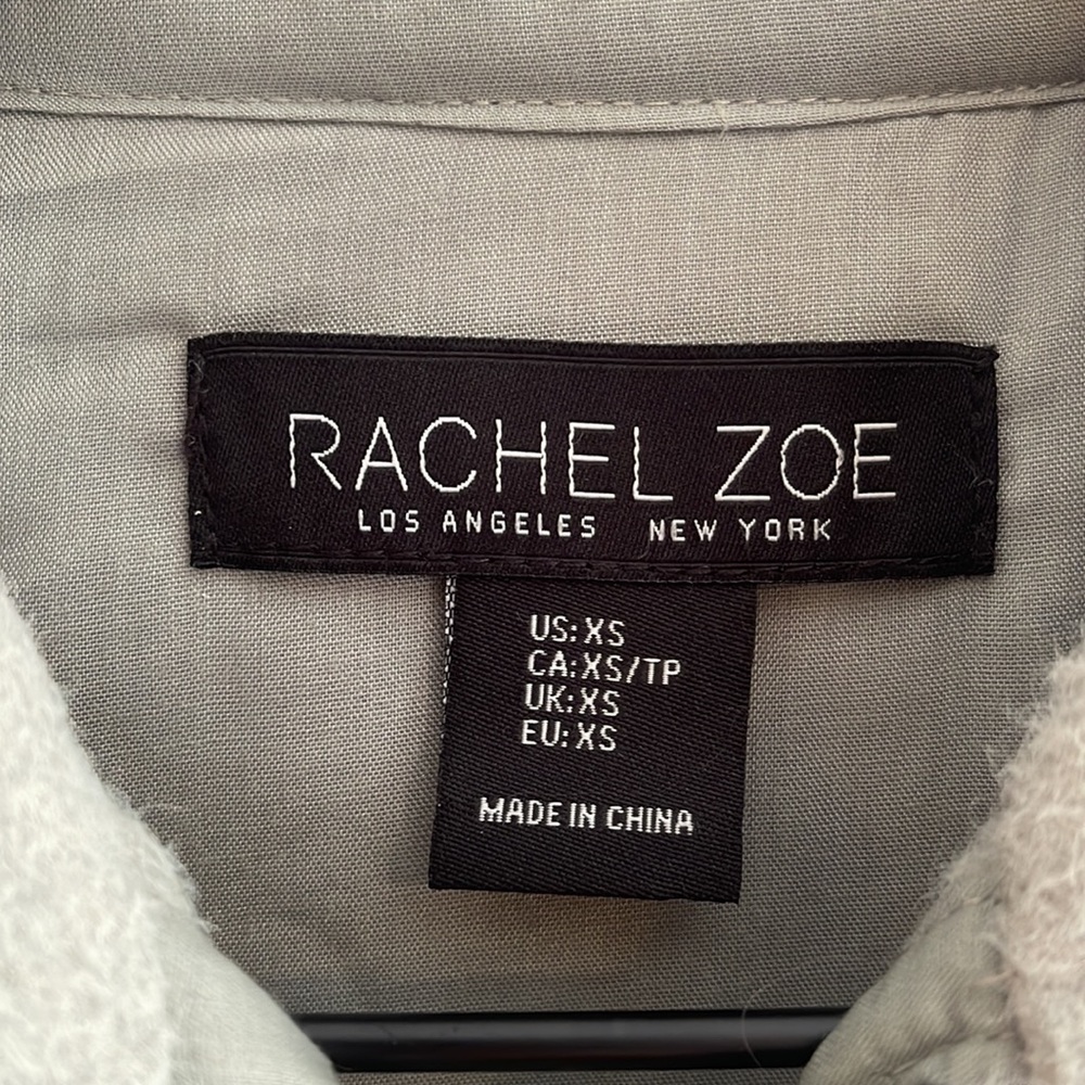 LIKE NEW RACHEL ZOE Button Down Shirt Jacket Shacket in Light Green Size XS - Picture 2 of 3